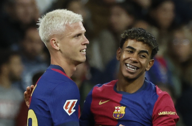 Dani Olmo y Lamine Yamal, figuras del FC Barcelona. Foto: EFE