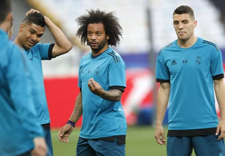 Marcelo en entrenamientos previo a la final de la Liga de Campeones./AP