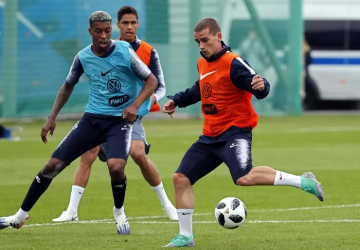 Griezmann durante el entrenamiento de la selección Francesa./EFE