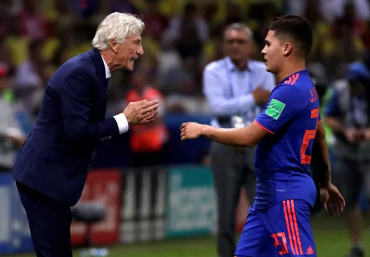 José Pekerman (izq.) está en su segundo mundial con la selección de Colombia.