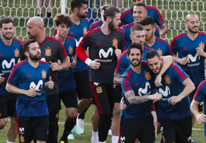 La selección de España se prepara para los octavos de final. Foto: EFE