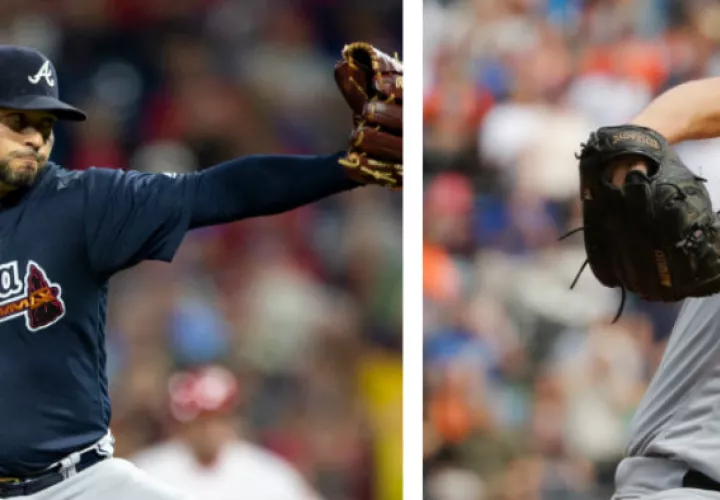 Aníbal Sánchez (izq.) y Clayton Kershaw, abridores de hoy en el juego entre los Bravos de Atlanta y los Dodgers de Los Ángeles. Foto: AP