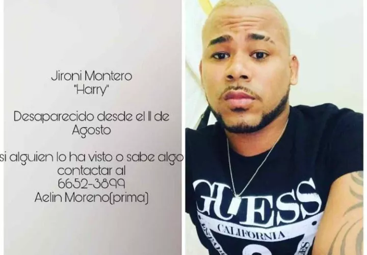 Jironi Montero, desaparecido desde el pasado 10 de agosto.