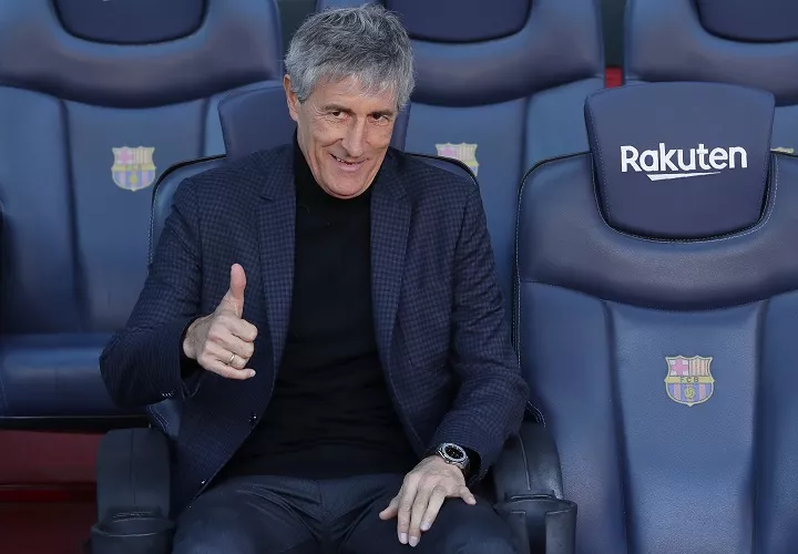 Quique Setien, entrenador del Barcelona, 