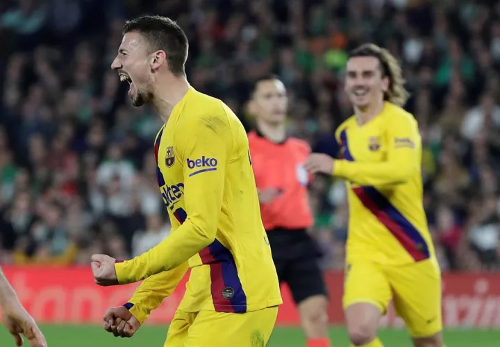 Lenglet celebra su gol. /EFE 