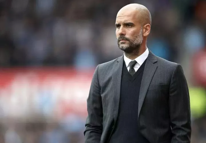 Pep Guardiola, entrenador del Manchester City. Foto. EFE