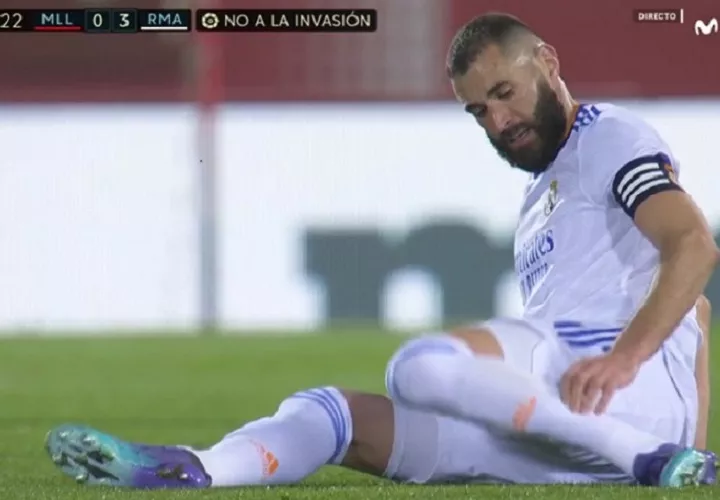 Karim Benzema se lastimó su pierna izquierda durante el partido ante el Mallorca. 