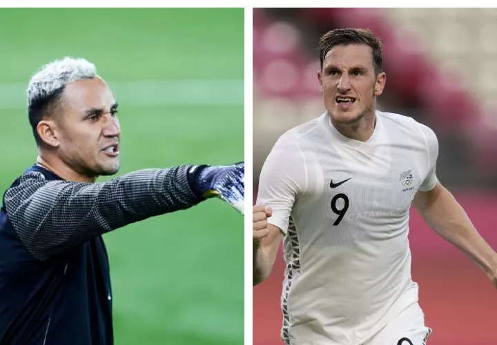 Keylor Navas (izq.) y Chris Wood, principales figuras de Costa Rica y Nueva Zelanda respectivamente.