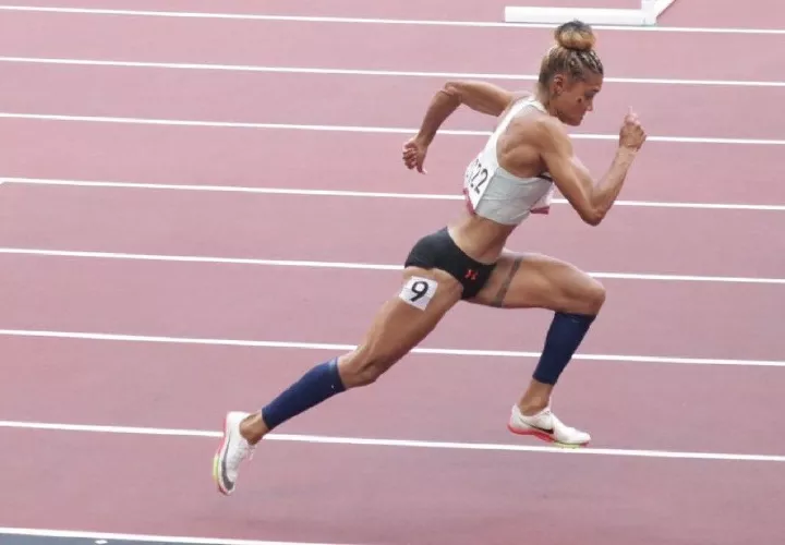 La atleta panameña Gianna Woodruff se alista para competir mañana miércoles en Mónaco, correspondiente a la Liga de Diamante. Foto: COP