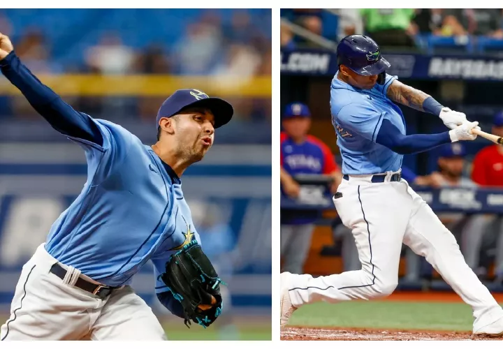 El lanzador Javier Guerra (izq.) y el receptor Christian Bethancourt forman parte de los Rays de Tampa Bay. Fotos: AP