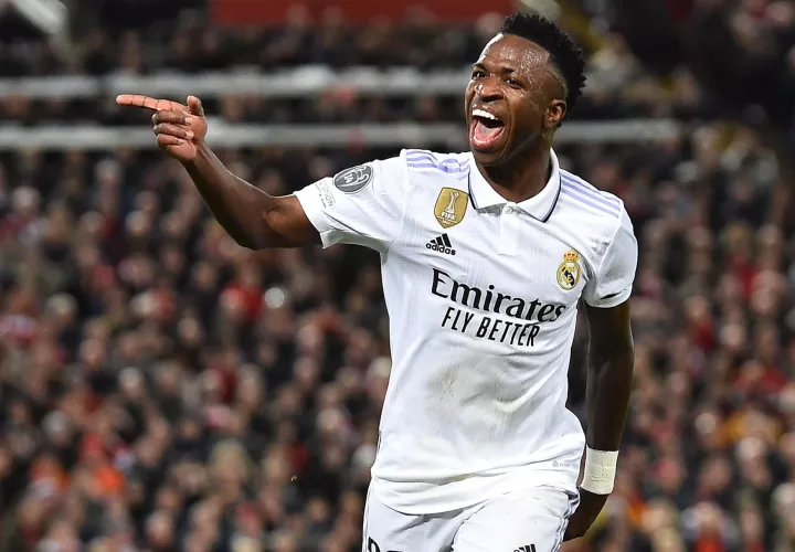 Vinicius Jr. celebra su primera anotación del partido. / Foto: EFE