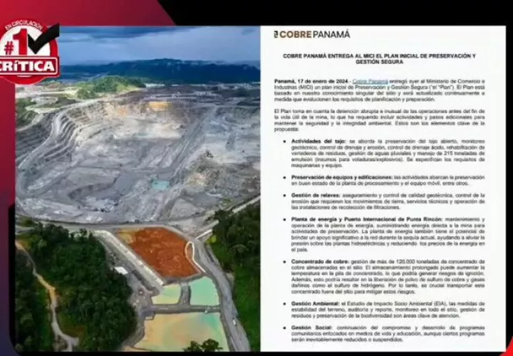 Plan integral presentado por Minera Panamá.