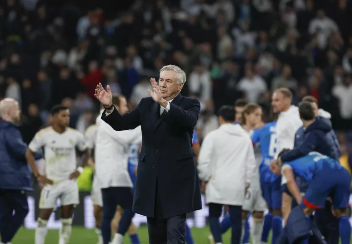 Carlo Ancelotti tras el final del encuentro de vuelta de los octavos de final de la Liga de Campeones. /Foto: EFE