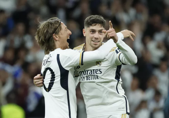 Federico Valverde festeja su gol. /Foto: EFE