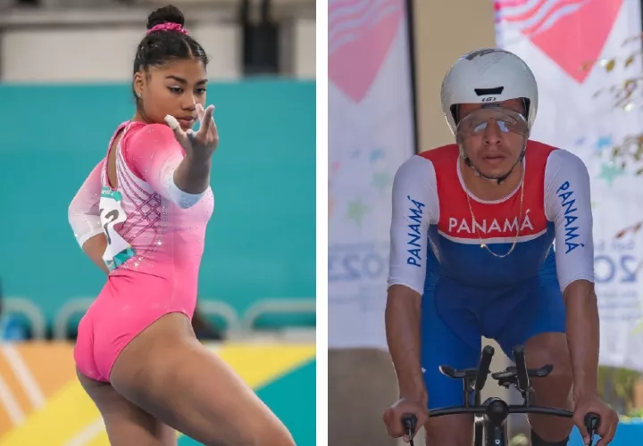 La gimnasta Hillary Heron (izq.) y el ciclista Franklin Archibold son los abanderados de la delegación de Panamá para los Juegos Olímpicos de París 2024. Fotos: COP